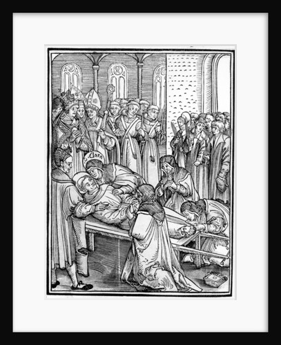 St. Clara at the death of a monk by German School