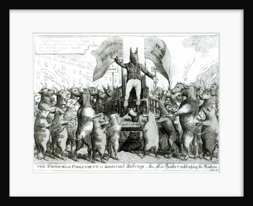 The Smithfield Parliament: Universal Suffrage by George Cruikshank