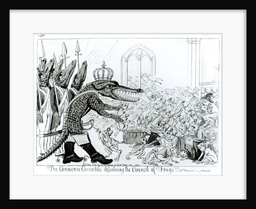 The Corsican Crocodile dissolving the Council of Frogs, 9th November 1799 by English School