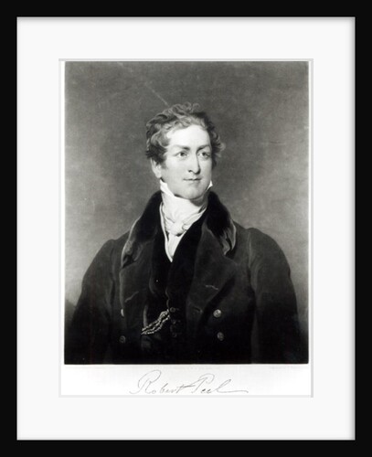 Portrait of Sir Robert Peel engraved by C. Turner by Thomas (after) Lawrence