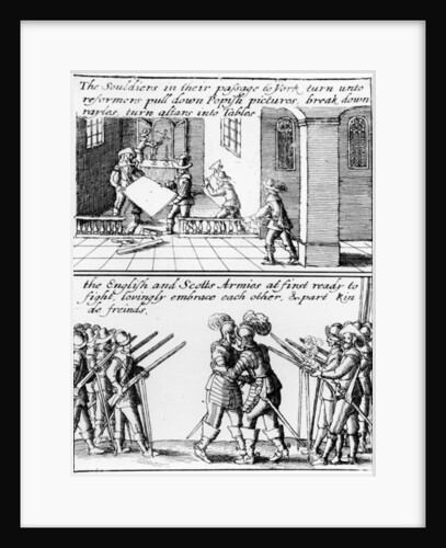 The English and Scots Armies Embrace and Part Friends by English School