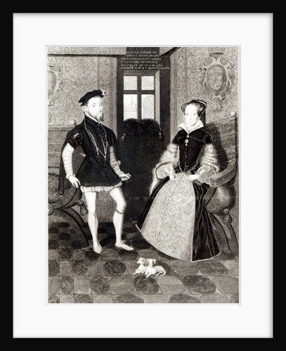 Portrait of Philip II of Spain and Queen Mary I engraved by Joseph Brown, 1812 by George Perfect Harding