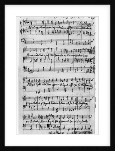 Music score for a New Year's Song, composed by Matthew Locke by Matthew Locke