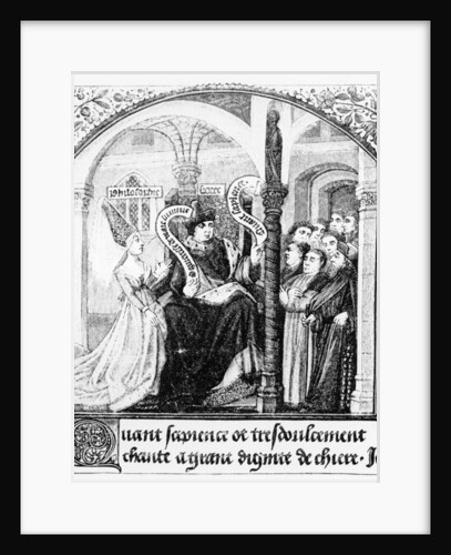 Boethius takes counsel of Dame Philosophy, miniature from 'De Consolatione da Philosophiae', translated by Jean de Meung by (after) English School