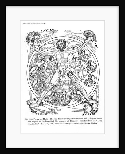 Poetry and Music, the Nine Muses inspiring Arion, Orpheusan Pythagoras, under the auspices of the Personified Air, source of all Harmony by Italian School