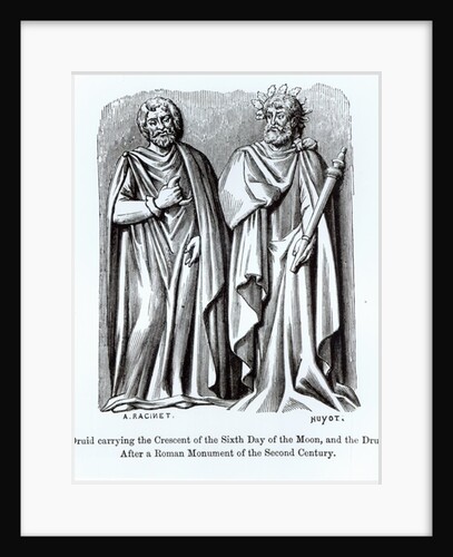 Two Druids, one carrying the Crescent of the Sixth Day of the Moon, after a Roman monument of the second century by Albert Charles August Racinet