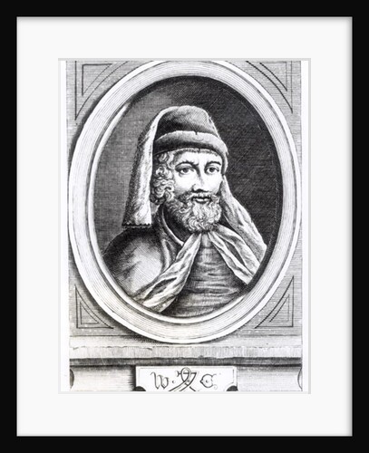 Portrait of William Caxton and his Printer's mark by English School