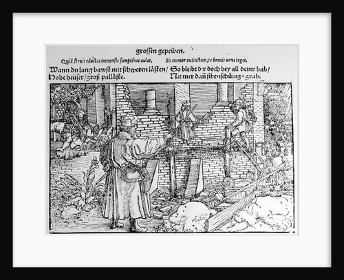 Stonemasons at work by German School