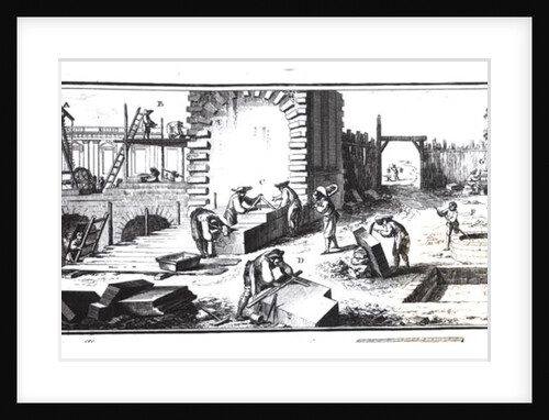Stonemasons at work by Prevost