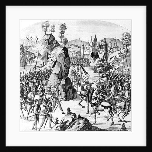 Battle at Newcastle-upon-Tyne of the King of Scotland and Matilda, Queen of England against Stephen by Scottish School