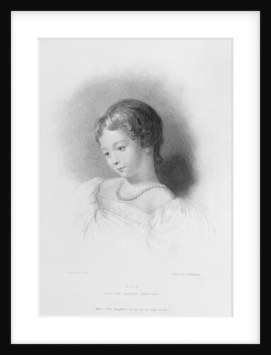 Portrait of Augusta Ada Byron engraved by W. H. Mote by Frank (after) Stone