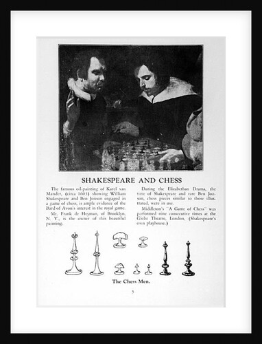 William Shakespeare and Ben Jonson Engaged in a Game of Chess by Karel van Mander