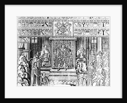 James I of England at Court by English School