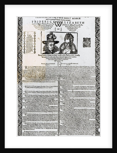 Declaration of the marriage of Frederick V and Elizabeth of Bohemia by English School