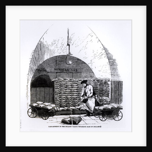 Stacking Bags of Dollars in a Compartment in the Bullion Vault by English School