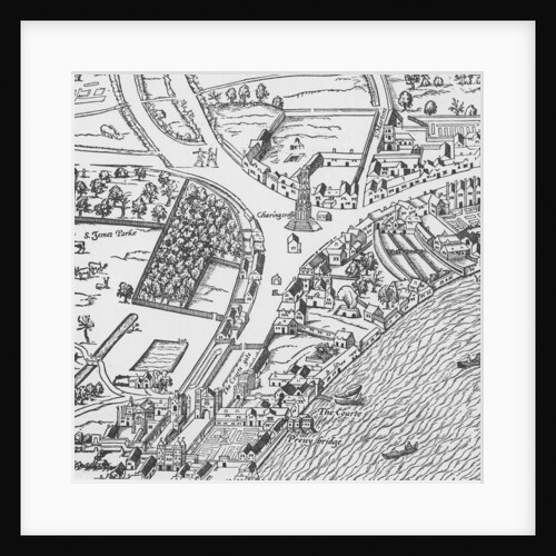 Detail of Charing Cross from Civitas Londinium by Ralph Agas
