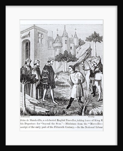 John de Mandeville taking leave of King Edward III before his departure by French School