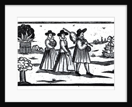 Pilgrims set sail on the Mayflower by English School