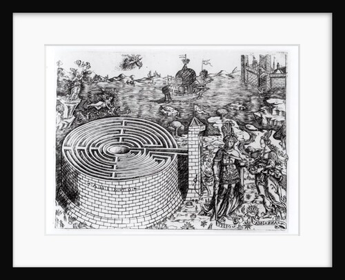 The Legend of Theseus with a detail of the Cretan Labyrinth, 16th century by Italian School