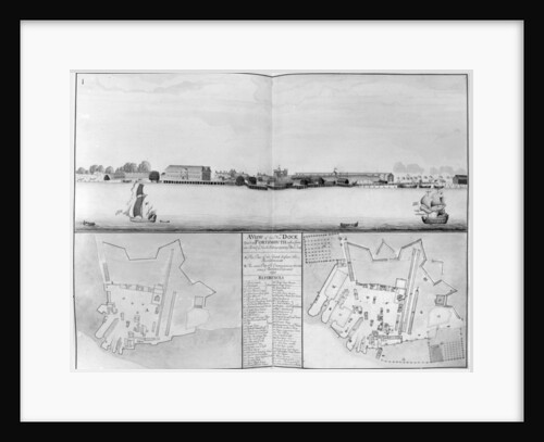 A View of His Majesty's Dockyard at Portsmouth taken from opposite New Dock, 1698 by English School