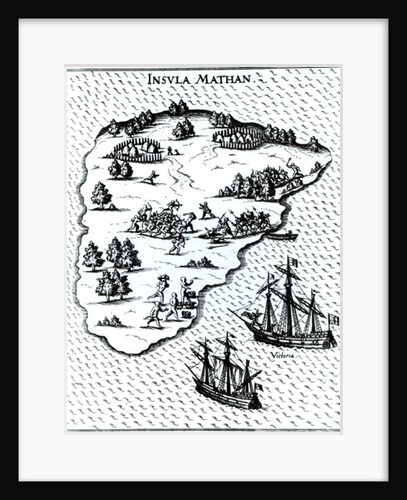 Ferdinand Magellan Fighting Natives on Mactan Island in 1521 by Portuguese School