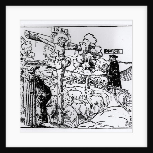 Luther and Hus with Christ in the Sheepfold, c.1520-21 by German School