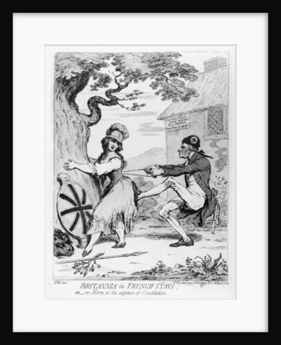 Britannia in French Stays, or Re-Form at the Expense of Constitution by James Gillray