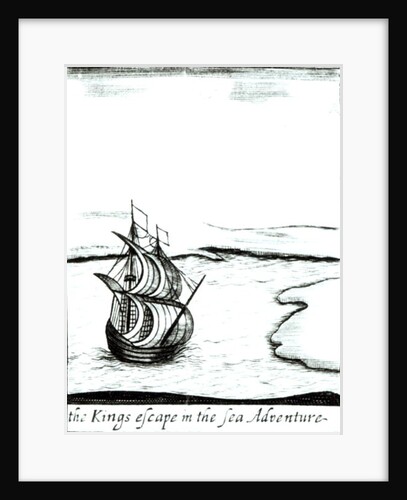 King Charles II Fleeing England in 1651, published 1660 by English School