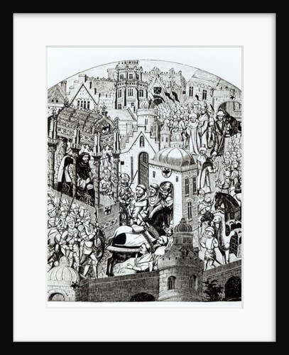 Facsimile of the Coronation of Charlemagne in the City of Jerusalem from the 'Chroniques de Charlemagne' by French School