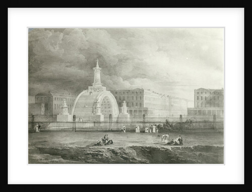The Proposed Triumphal Arch from Portland Place to Regent's Park, 1820 by John Martin