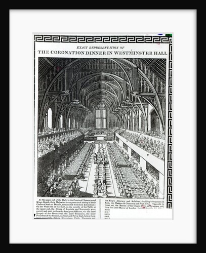 The Coronation Banquet in Westminster Hall by School English