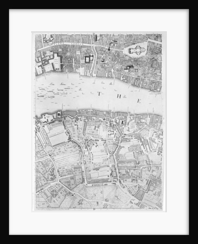 A Map of St Paul's and Bankside, London, 1746 by John Rocque