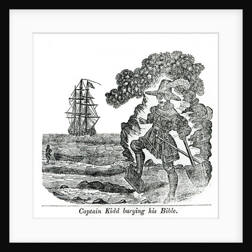 Captain William Kidd burying his Bible, 1844 by English School