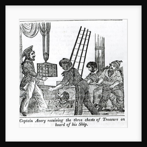 Captain Avery receiving three chests of Treasure on board of his Ship by English School