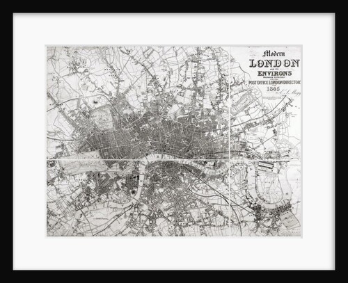 Map of Modern London and its Environs, 1845 by English School