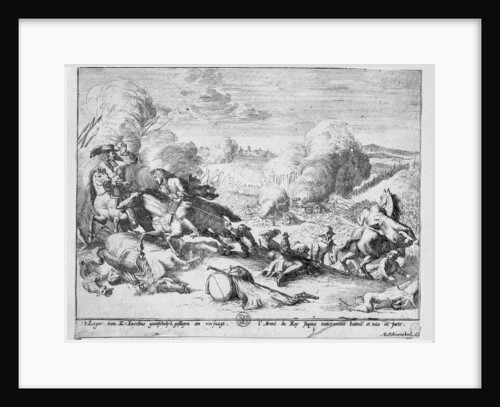 King James's troops are defeated at the Battle of the Boyne and flee, 1690 by Adriaan Schoonebeek