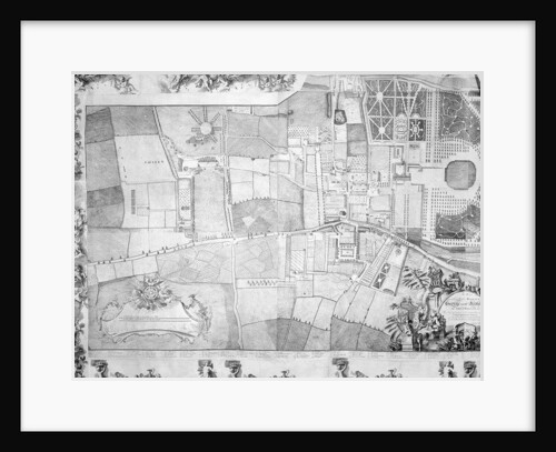 Detail of the plan of Kensington Palace by Joshua Rhodes, 1764 by George Bickham