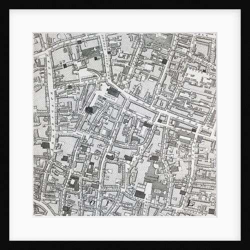 Street map of London around Guildhall, c.1795 by Richard Horwood