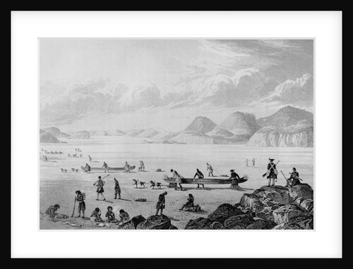 Franklin's expedition passing through Point Lake, 1821 by George (after) Back