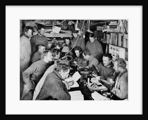 Australasian Antarctic Expedition members inside their living quarters, 1912 by Anonymous