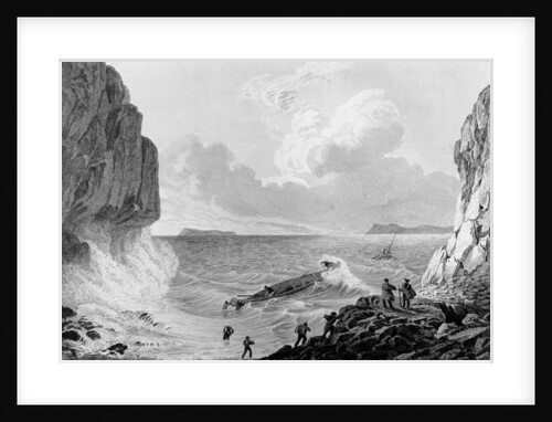 Franklin's expedition landing in a storm,1821 by George Back