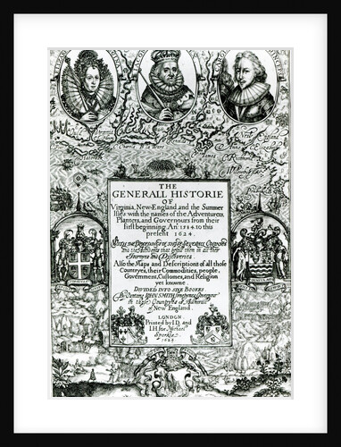 The General Histoire of Virginia, New England and the Summer Isles, 1624 by English School