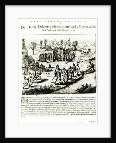 Ralph Hamor visits Powhatan, 1619 by Theodor de Bry