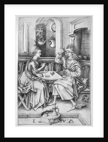 Couple playing cards c.1500 by Israhel van the younger Meckenem
