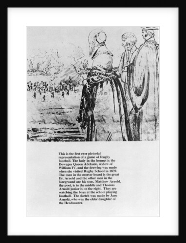 Queen Adelaide watching rugby football, 1839 by English School