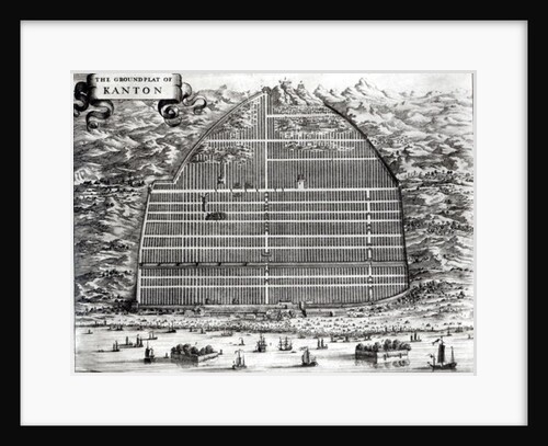 Ground Plan of Canton, China by Johannes Nieuhoff