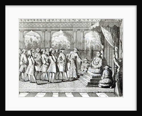 The Viceroy of Canton giving an audience to Commodore Anson from 'George Anson's Voyage around the World in the years 1740-1744' by English School