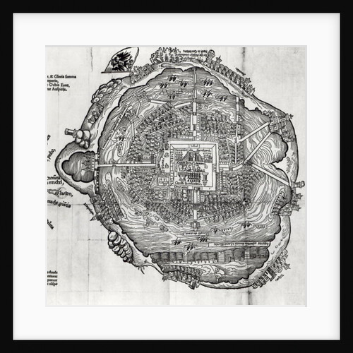 Map of Tenochtitlan from 'Praeclara Ferdinandi Cortesii de Nova Maris Oceani Hispania Narrati' by German School