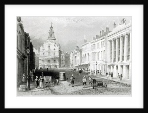 State Street, Boston,engraved by S.Lacey by William Henry Bartlett