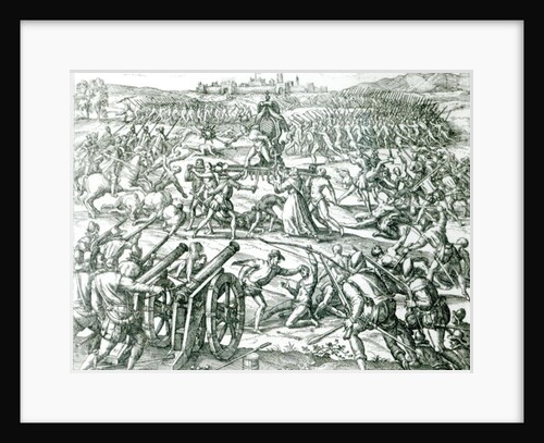 The Battle of Cajamarca, 1532 by Theodor de Bry